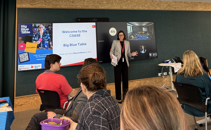 Supporting mental health and Beyond Blue at Australia Post with Big Blue Table events