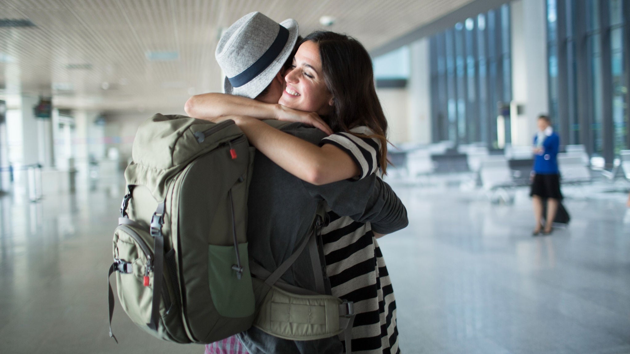 Two people hugging