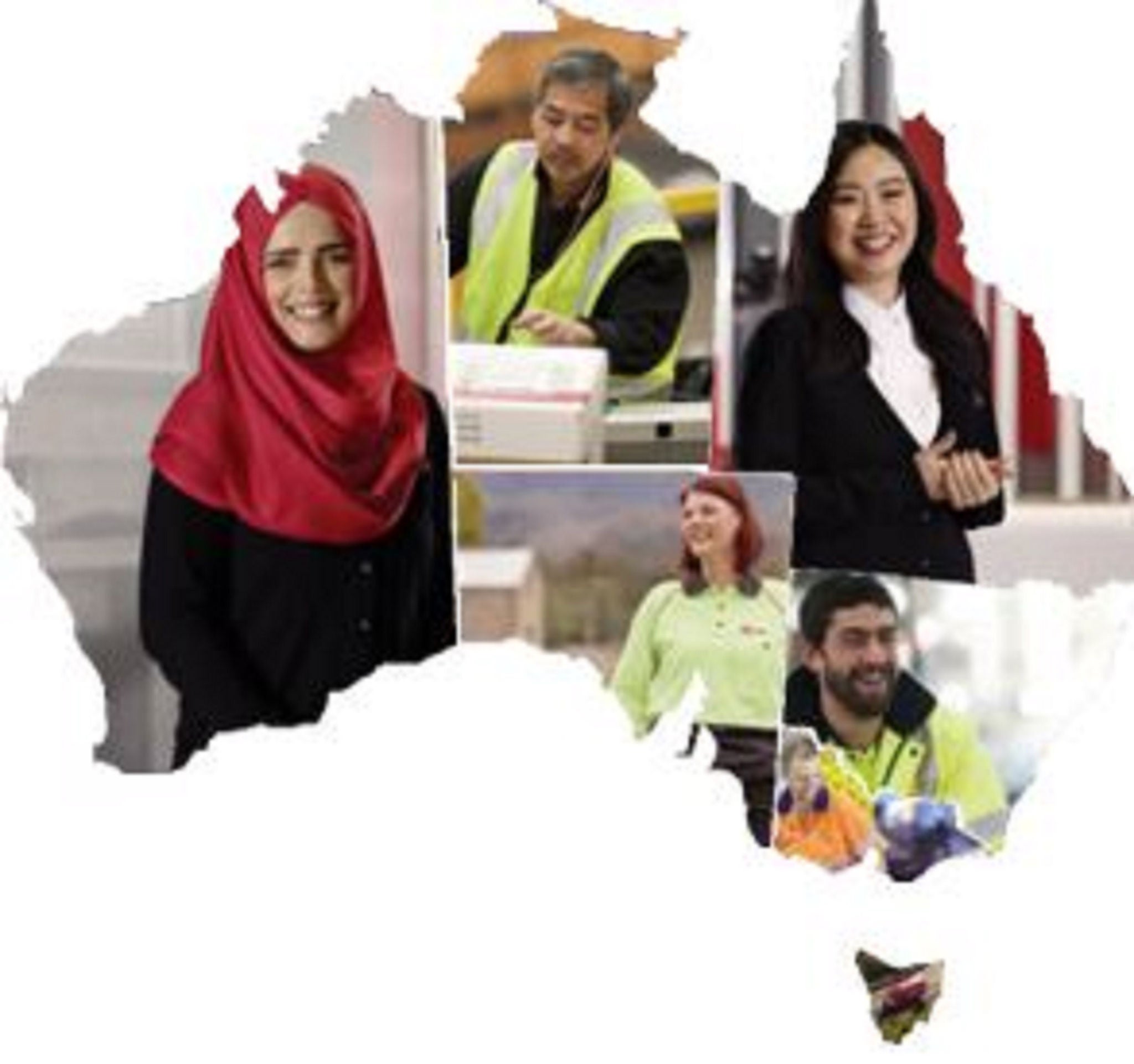 Map pf AUstralia with our people shown within each state and territory boundary