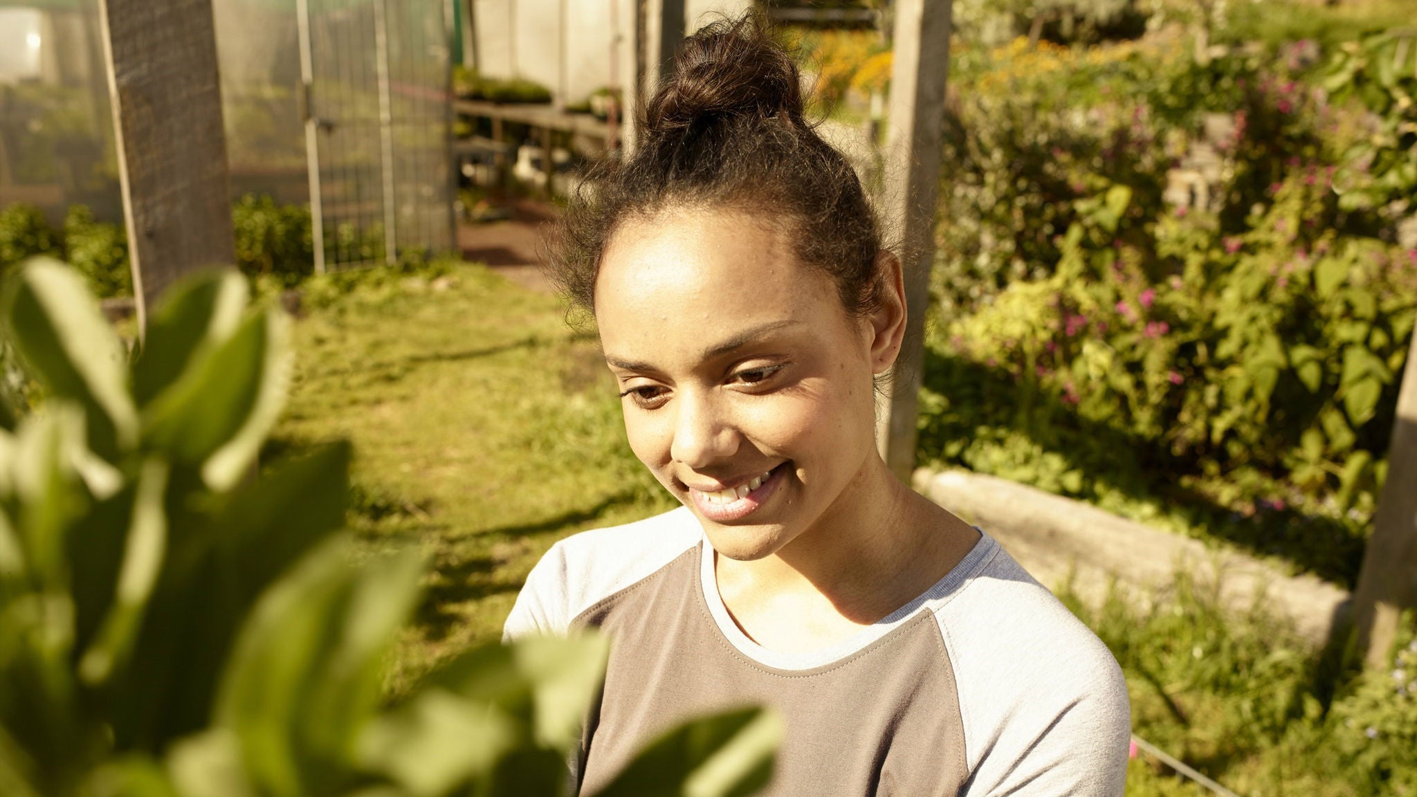 indigenous woman in the garden