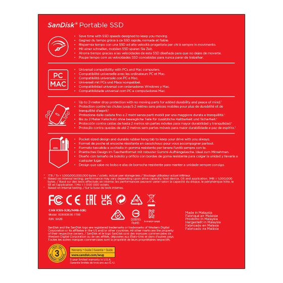 SanDisk Portable SSD 1TB USB 3.2 product photo Internal 5 DETAILS