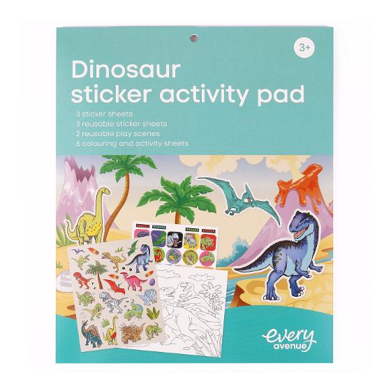 Every Avenue 14 Page Sticker Activity Pad &ndash; 'Dinosaur' product photo Internal 1 DETAILS
