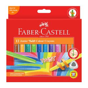 Faber-Castell Junior Triangular Twist Crayons – 12 Pack product photo