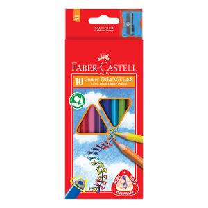 Faber-Castell Junior Triangular Colour Pencils – 10 Pack product photo