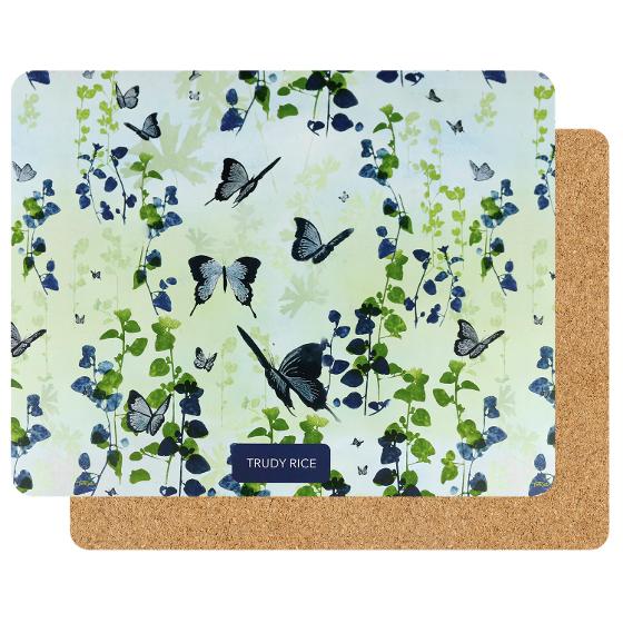 Trudy Rice Placemats Set of 6 – 'Aqua Butterfly' product photo Internal 1 DETAILS