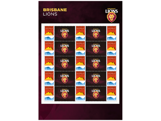 AFL 2019 Brisbane Lions stamp pack product photo Internal 2 DETAILS