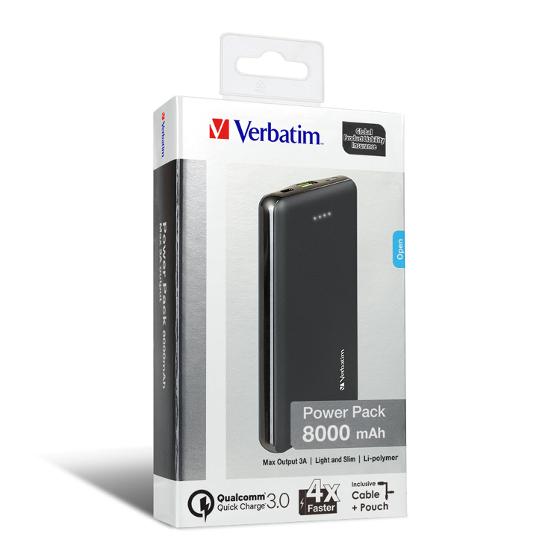 Verbatim QC3.0 8000mAh Power Pack – Black product photo Internal 1 DETAILS