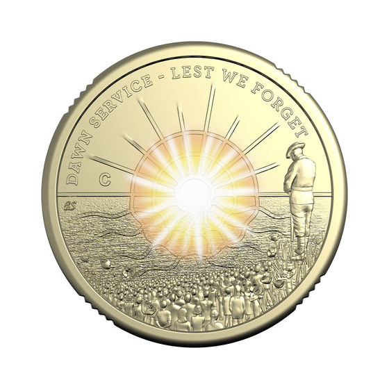 2026 $2 'C' Mintmark Coloured Uncirculated Coin &ndash; Dawn Service product photo Internal 2 DETAILS