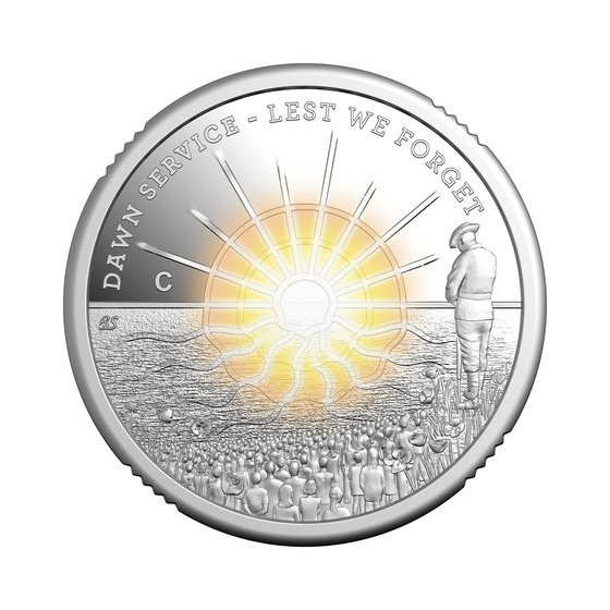 2026 $2 'C' Mintmark Coloured Silver Proof Coin &ndash; Dawn Service product photo Internal 1 DETAILS