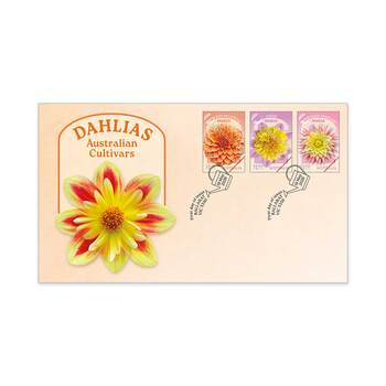 Dahlias Australian Cultivars First Day Cover (Gummed) product photo