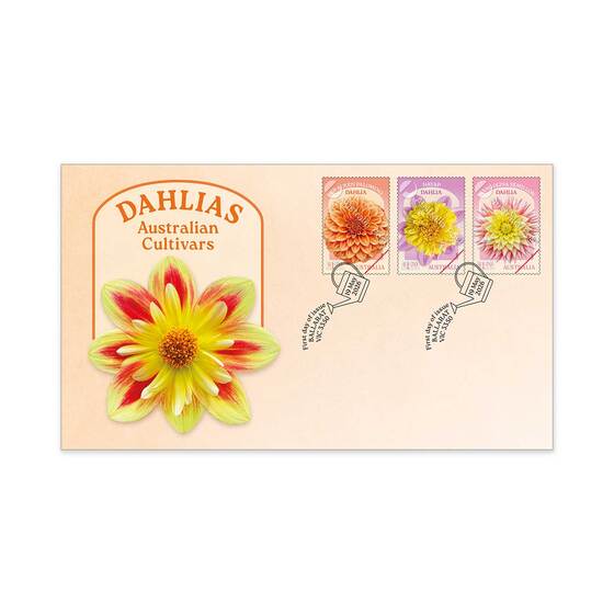 Dahlias Australian Cultivars First Day Cover (Gummed) product photo Internal 1 DETAILS