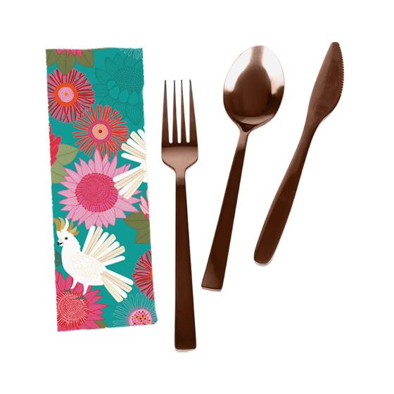Jocelyn Proust Cutlery Set With Carry Case – Cockatoo Garden product photo Internal 2 DETAILS
