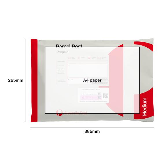 Parcel Post Prepaid Satchel Medium – 10 Pack product photo Internal 4 DETAILS