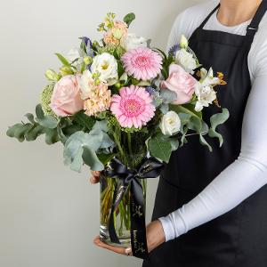 Pastel Flower Bouquet in Vase product photo