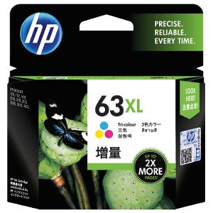HP 63XL High Yield  Tri-Color Ink Cartridge product photo