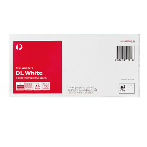 Australia Post DL White Peel and Seal Envelopes – Pack of 50 product photo