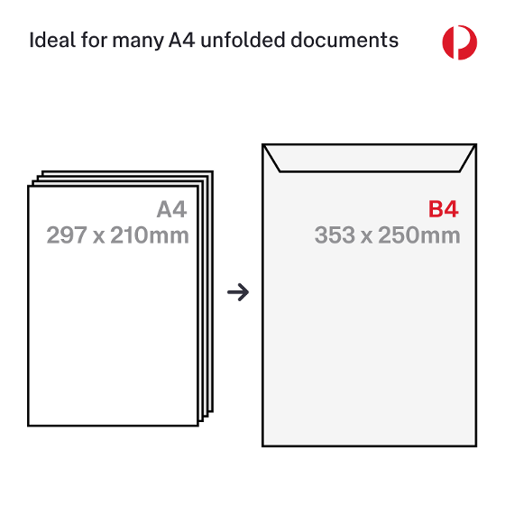 Prepaid Envelope Large (B4) up to 500g – 10 Pack product photo Internal 5 DETAILS
