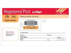 Registered Post Prepaid Envelope Small (DL) – 10 Pack product photo