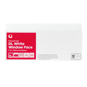 Australia Post DL White Window Face Peel and Seal Envelopes – Tray of 100 product photo