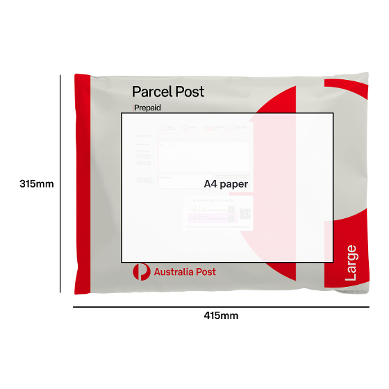 Parcel Post Prepaid Satchel Large – 10 Pack product photo Internal 4 DETAILS