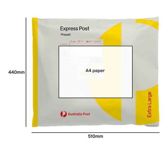 Express Post Prepaid Satchel Extra Large – 10 Pack product photo Internal 4 DETAILS