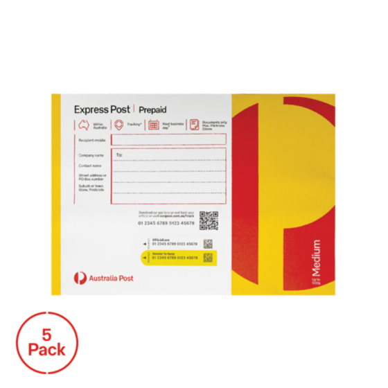 Express Post Prepaid Envelope Medium (C5) – 5 Pack product photo Internal 8 DETAILS