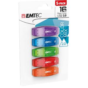 Emtec C410 16GB USB 2.0 Flash Drives - 5 Pack product photo