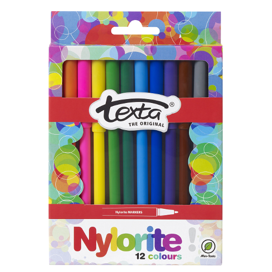 Texta Nylorite Coloured Markers – 12 Pack product photo Internal 2 DETAILS