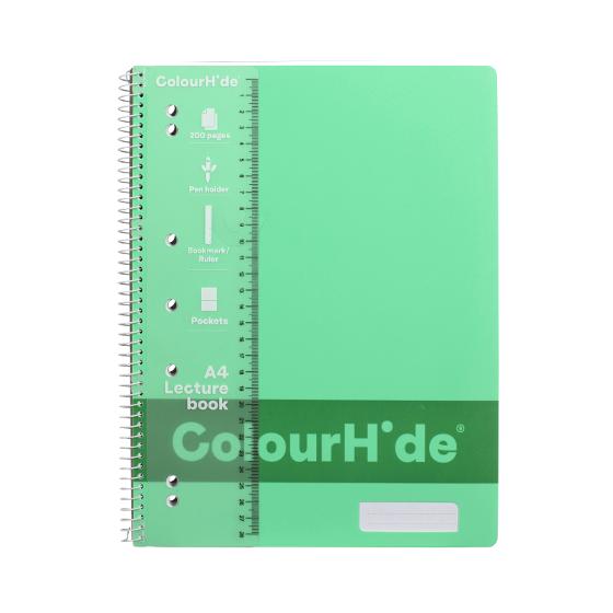Colourhide A4 Lecture Notebook 200 Pages &ndash; Green product photo Internal 2 DETAILS