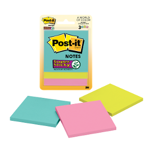 Post-It Super Sticky Notes 'Miami' &ndash; 3 Pack product photo