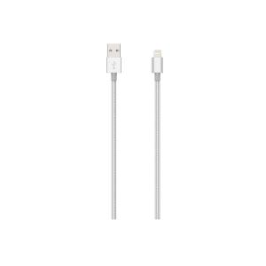 Nice & Nifty - 3M - USB-A to Lightning Fabric Silver Charging Cable product photo